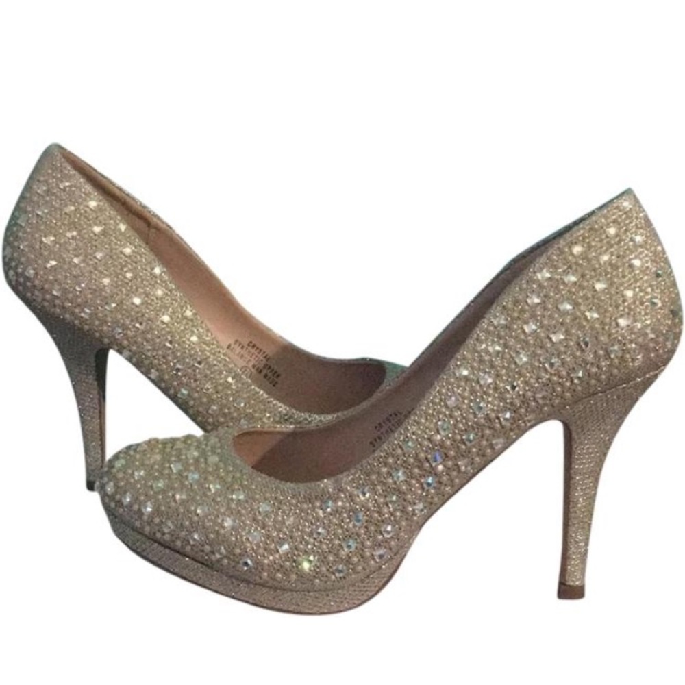 Nude and Silver formal heels